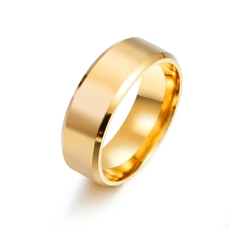 Anillo de joyería con dijes de moda para hombres y mujeres, anillos negros de acero inoxidable, banda de compromiso de boda, espejo de calidad, joyería masculina personalizada