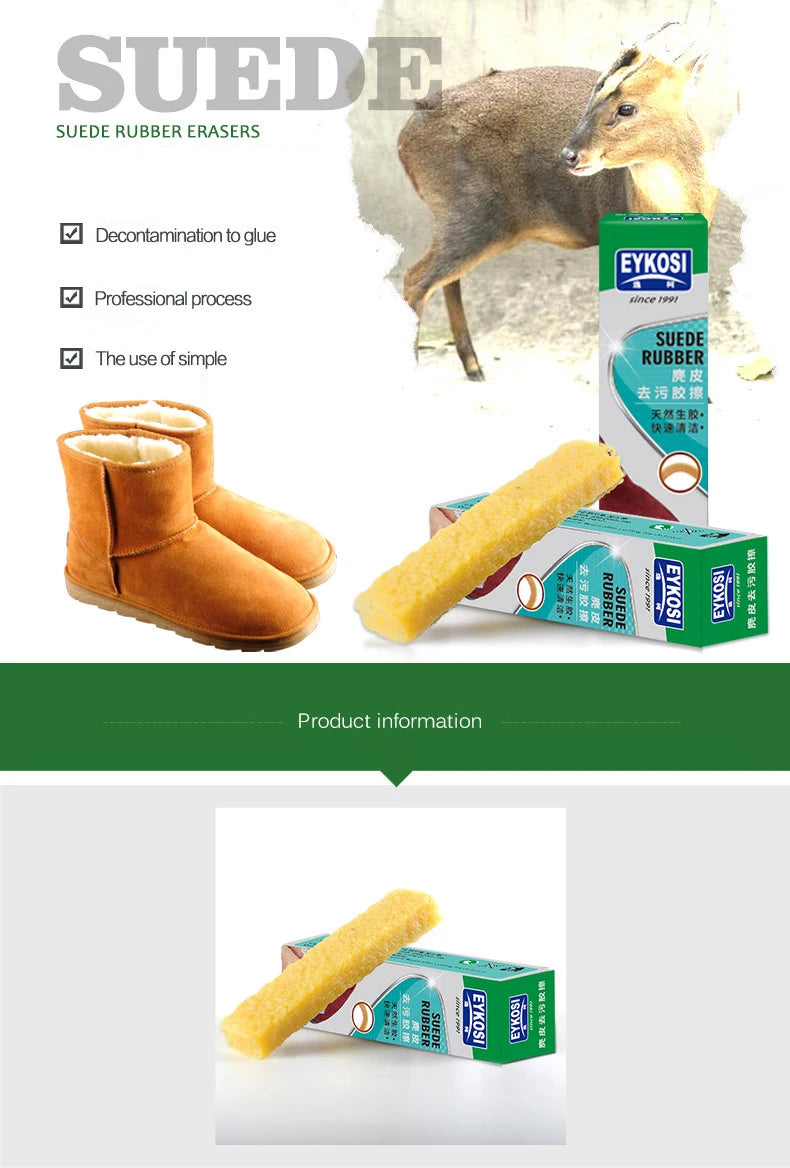 Cepillo para zapatos de gamuza sintética, goma de borrar, limpiador de manchas de cuero nobuk, herramientas para limpiar zapatos, botas de nieve, nuevo