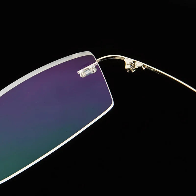 Gafas para miopía sin marco para hombre y mujer, lentes superelásticas con revestimiento verde, montura ultraligera, sin montura, 1,0-1,5-2,0 To-5,5