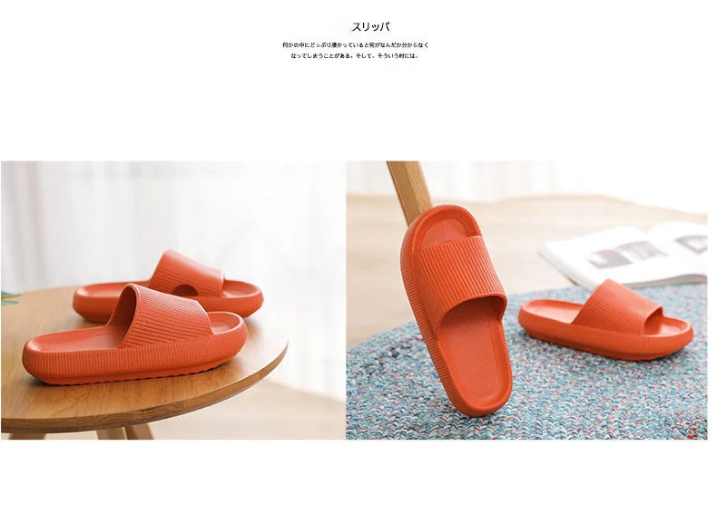 Zapatillas de nube con plataforma gruesa para mujer, sandalias deslizantes con almohada de suela blanda Eva para interior del hogar, chanclas de playa antideslizantes de verano 2025