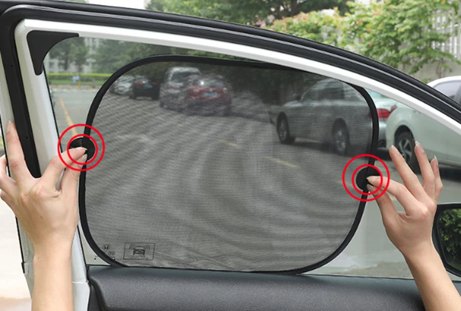 Parasol para coche protección UV plegable parasol para ventana trasera de coche 100x50cm visera de ventana trasera de malla Universal con ventosas