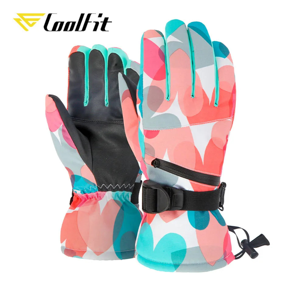 CoolFit hombres mujeres guantes de esquí ultraligeros impermeables guantes cálidos de invierno guantes de Snowboard motociclismo nieve guantes impermeables