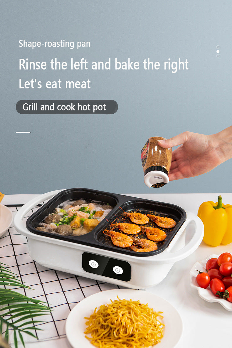Olla y plancha Shabu antiadherente 2 en 1, ollas múltiples para barbacoa, olla Shabu Shabu con parrilla, filetes, Ramen y fideos, olla de Cocina eléctrica