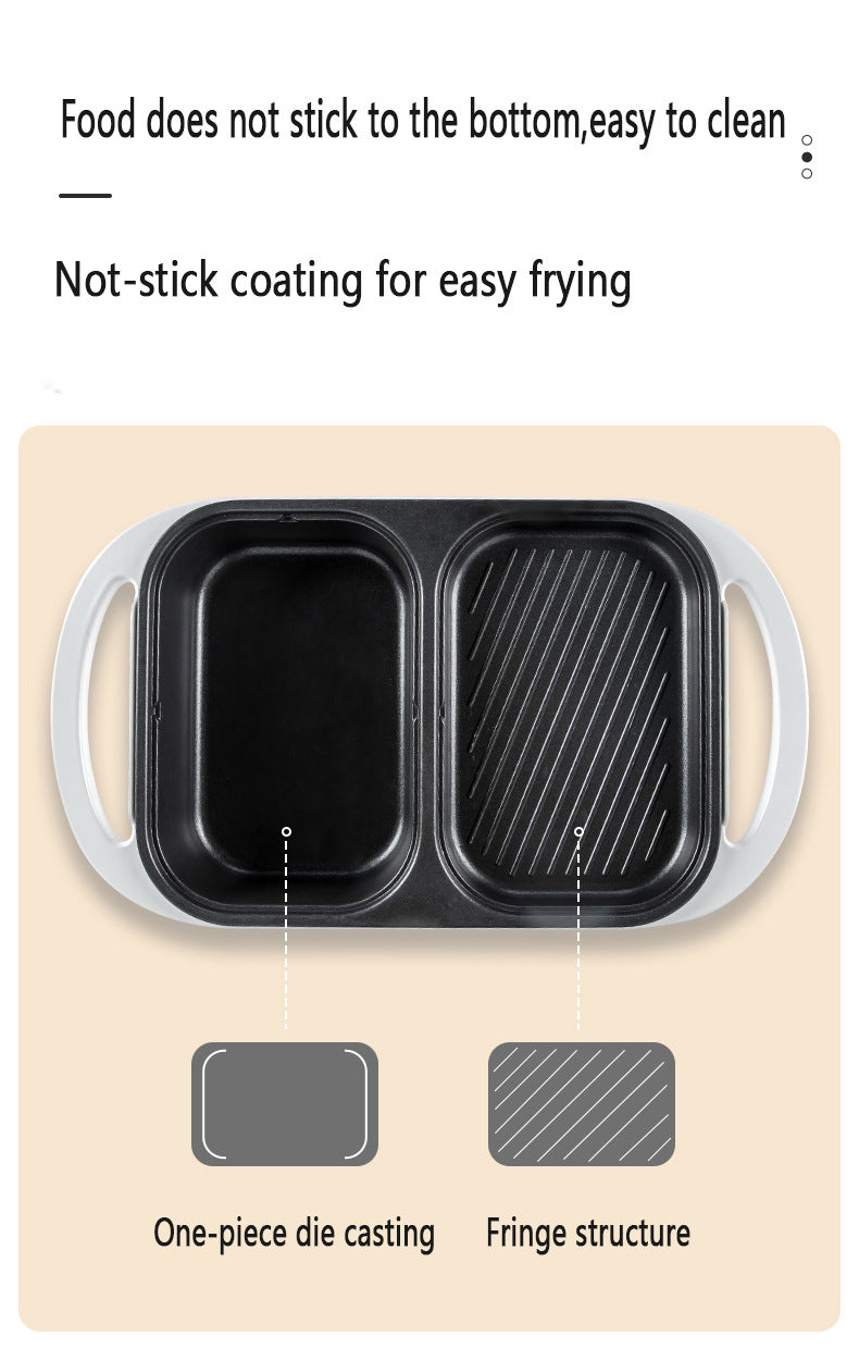 Olla y plancha Shabu antiadherente 2 en 1, ollas múltiples para barbacoa, olla Shabu Shabu con parrilla, filetes, Ramen y fideos, olla de Cocina eléctrica