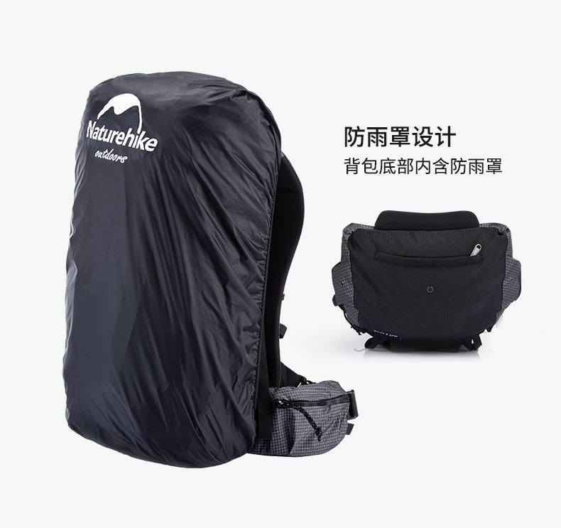 Naturehike 60L + 5LCamping senderismo escalada mochilas Piggyback transpirable ligero alrededor de 1160g con diseño de cubierta de lluvia