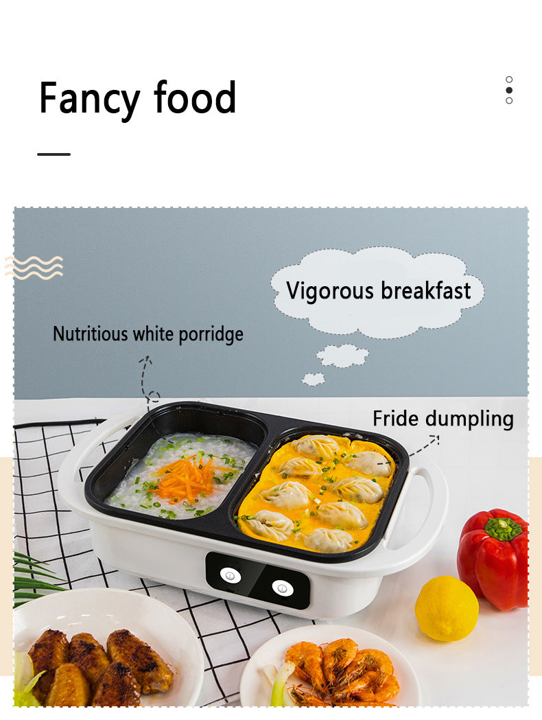 Olla y plancha Shabu antiadherente 2 en 1, ollas múltiples para barbacoa, olla Shabu Shabu con parrilla, filetes, Ramen y fideos, olla de Cocina eléctrica