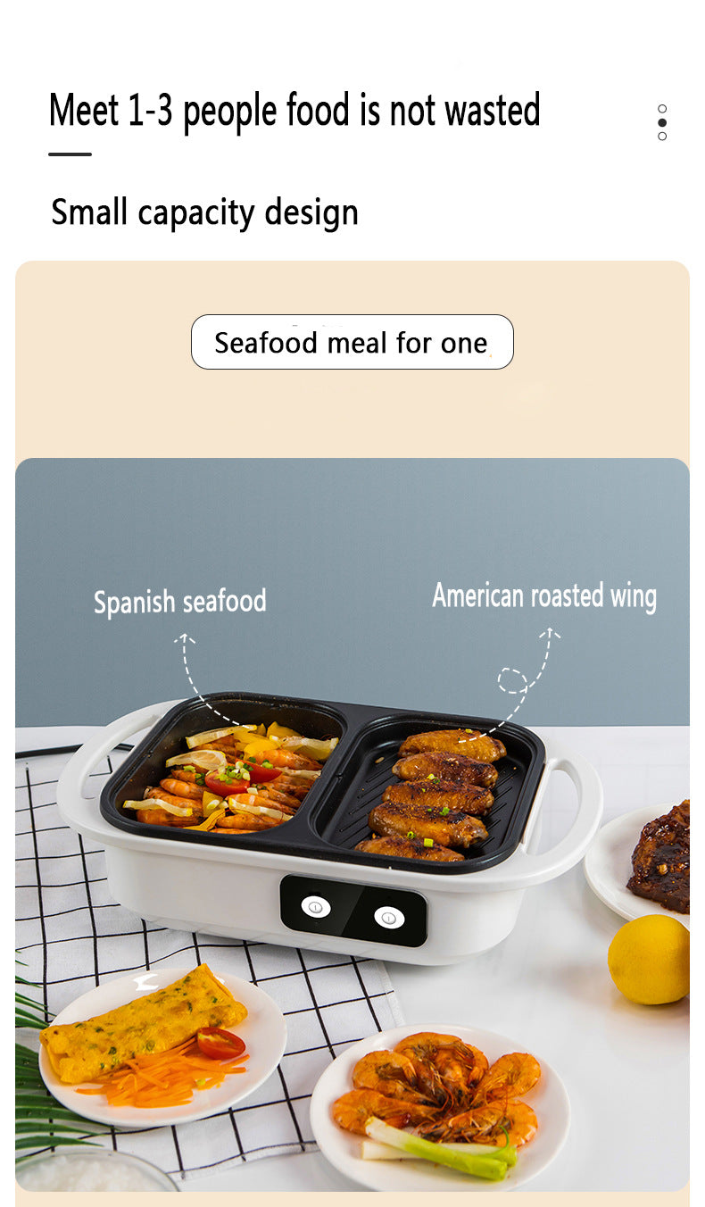 Olla y plancha Shabu antiadherente 2 en 1, ollas múltiples para barbacoa, olla Shabu Shabu con parrilla, filetes, Ramen y fideos, olla de Cocina eléctrica