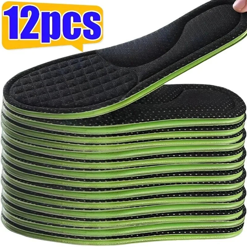 Plantillas ortopédicas de espuma viscoelástica blanda, plantilla desodorizante para zapatos deportivos, absorbe el sudor, accesorios antibacterianos para zapatos, 12/2 Uds.