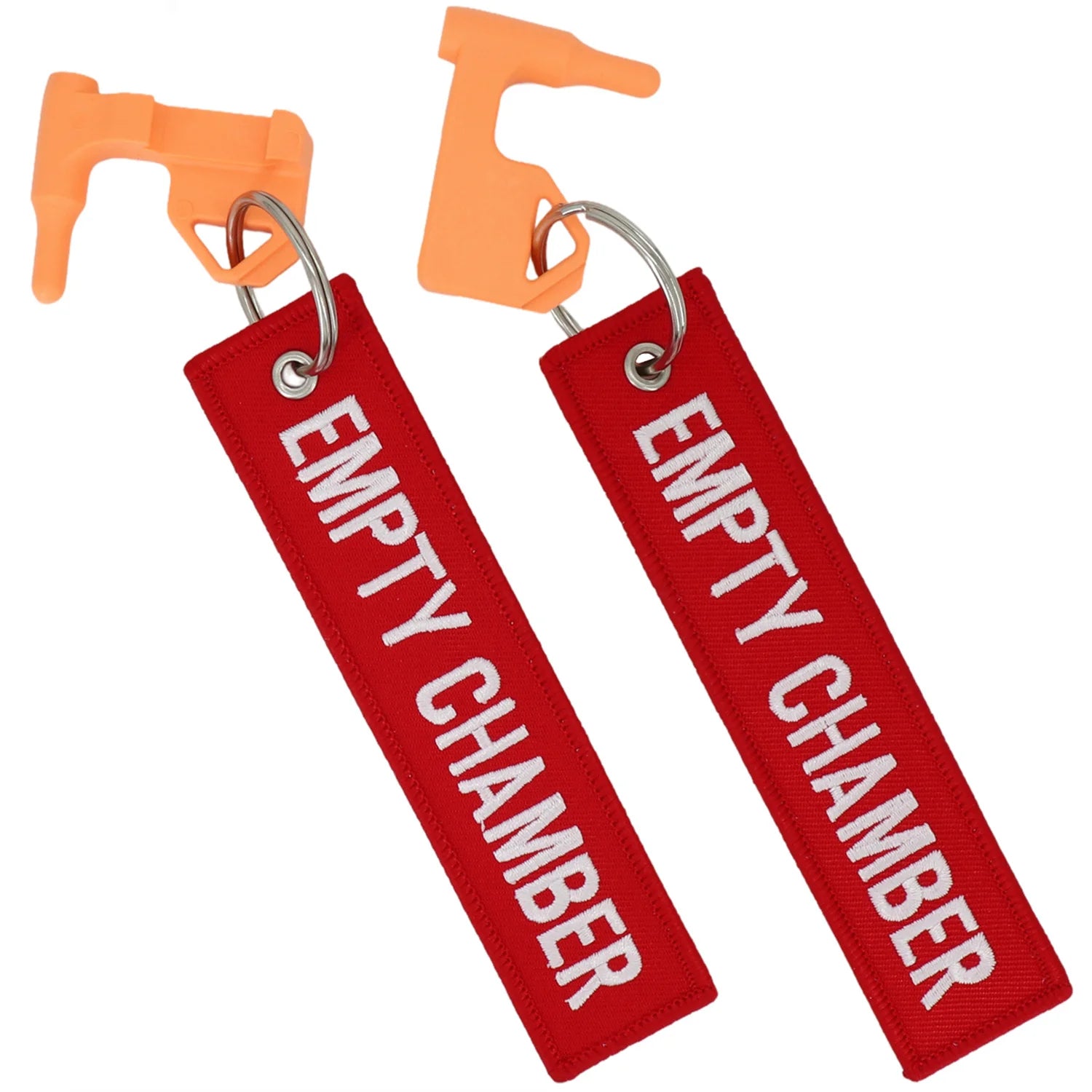 2 Juegos de Banderas de Seguridad para Cámaras con Bordado Rojo, Ajuste Universal para Caza, Etiquetas para Cámaras Vacías, Incluye Herramienta de Cabeza Plana Integrada