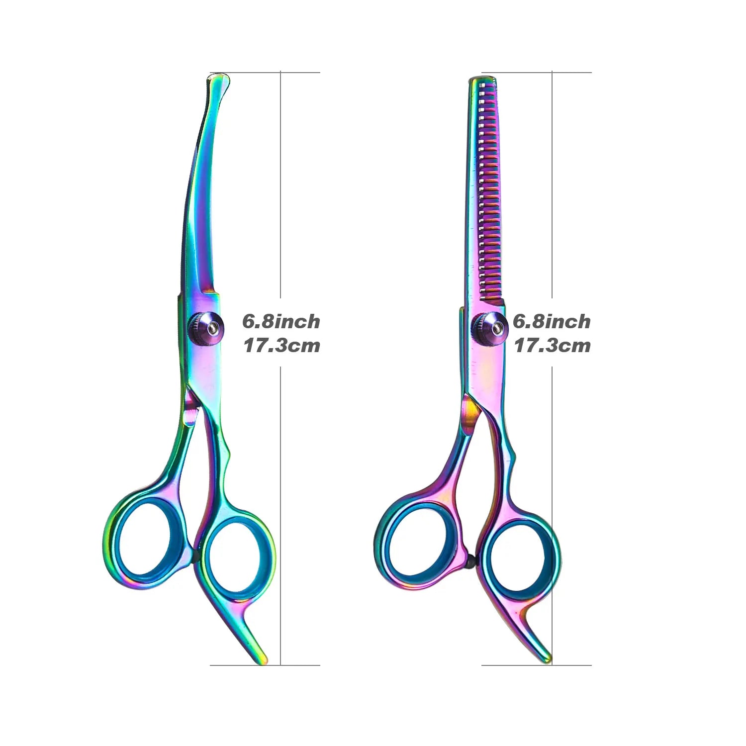 Tijeras profesionales de peluquería para mascotas de acero inoxidable, orientación de la mano derecha, tijeras multiusos para recortar el cabello con cabeza redonda,