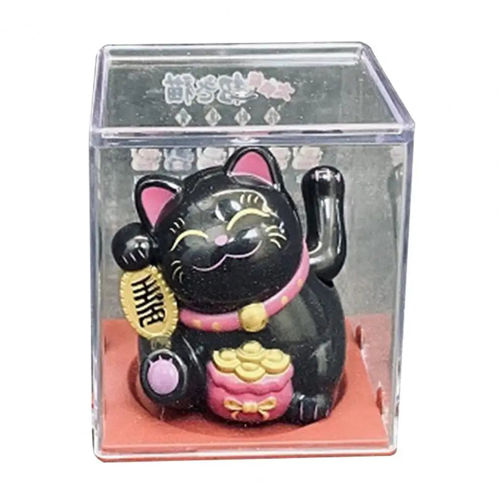 Escultura de gato de la suerte, excelente detalle, Color vibrante, No requiere batería, estatua de gato de la fortuna para Auto