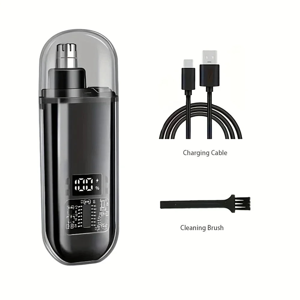 Recortador de Vello Nasal y de Orejas para Hombre - Recargable por USB C, Carga Rápida, Kit de Aseo Compacto