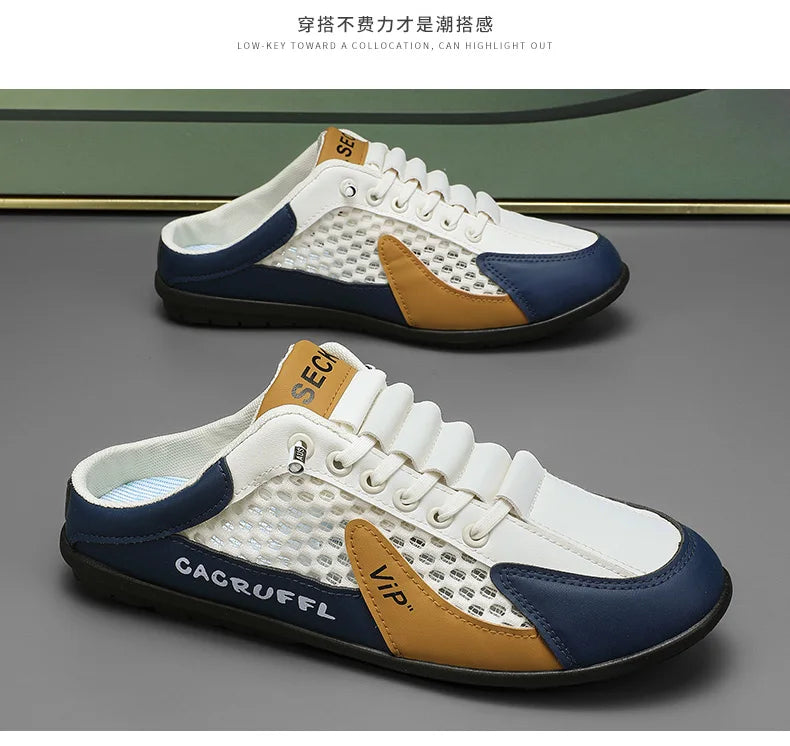 Zapatos de Hombre Estilo Verano 2026, Diseño Cerrado y Deslizante con Malla Transpirable, Mocasines Modernos y Transpirables