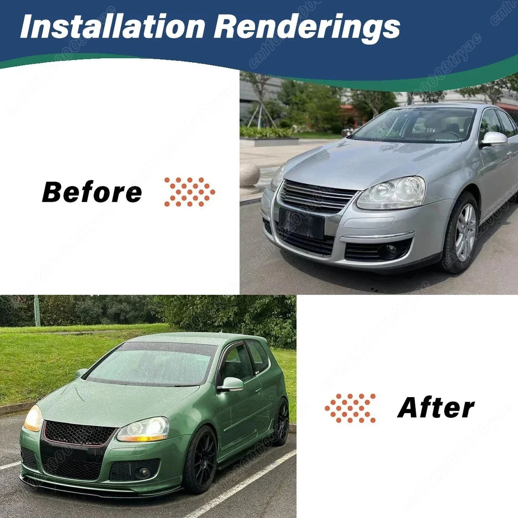 Para Volkswagen Golf MK5 Jetta GLI GTI 2006 2007 2008 2009 4 Uds parachoques delantero inferior Honeycomb malla rejilla modificación cuerpo Kit