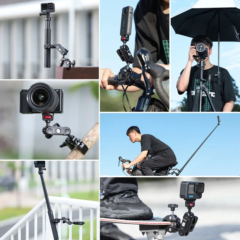 Ulanzi-abrazadera CO17 para Go Pro 11, 10, 9, 8, 7, 6, Insta360, brazo mágico, grabación de vídeo, Vlog de viaje