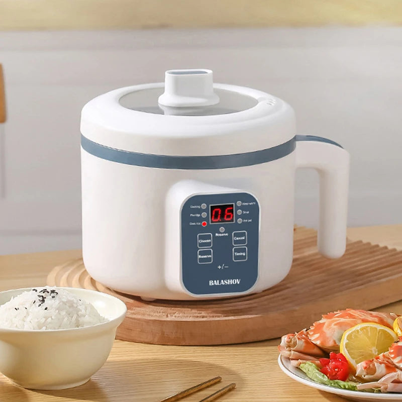 Olla arrocera eléctrica de 1,7 l, doble capa, 220V, multicocina antiadherente, multicocina mecánica inteligente, olla de arroz al vapor para el hogar