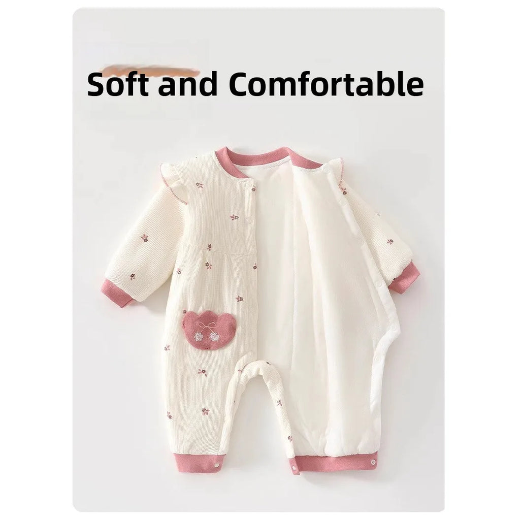 Conjunto de Ropa para Bebé Recién Nacido, Otoño Invierno, Mono de Encaje Bonito, Ropa para Salir, 80g de Algodón, Manga Larga, Estilo Casual