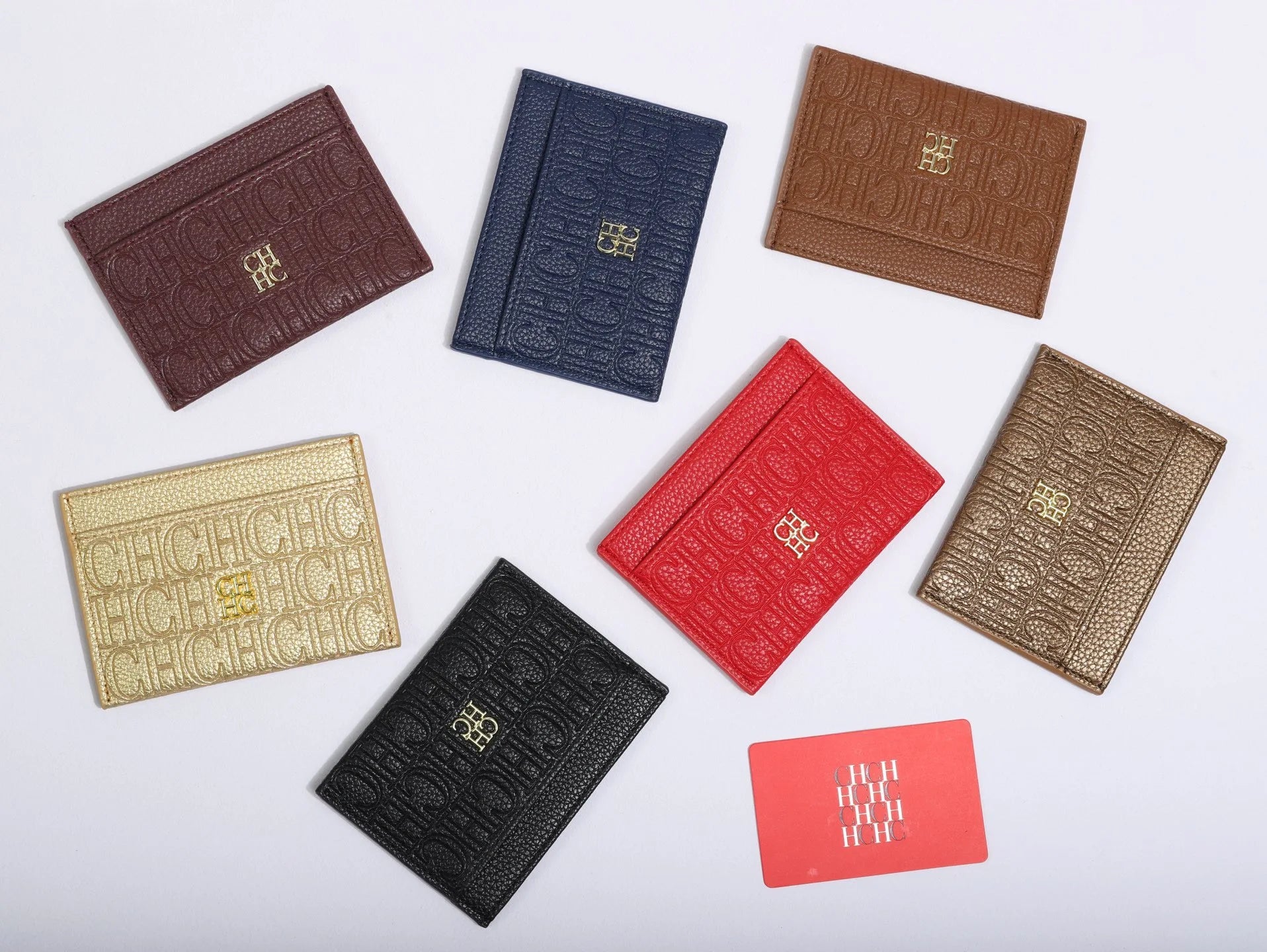 Cartera Clásica de Moda para Hombre y Mujer, Diseño de Letras con Textura Genuina, Clip para Tarjetas, Empaque Simple CH