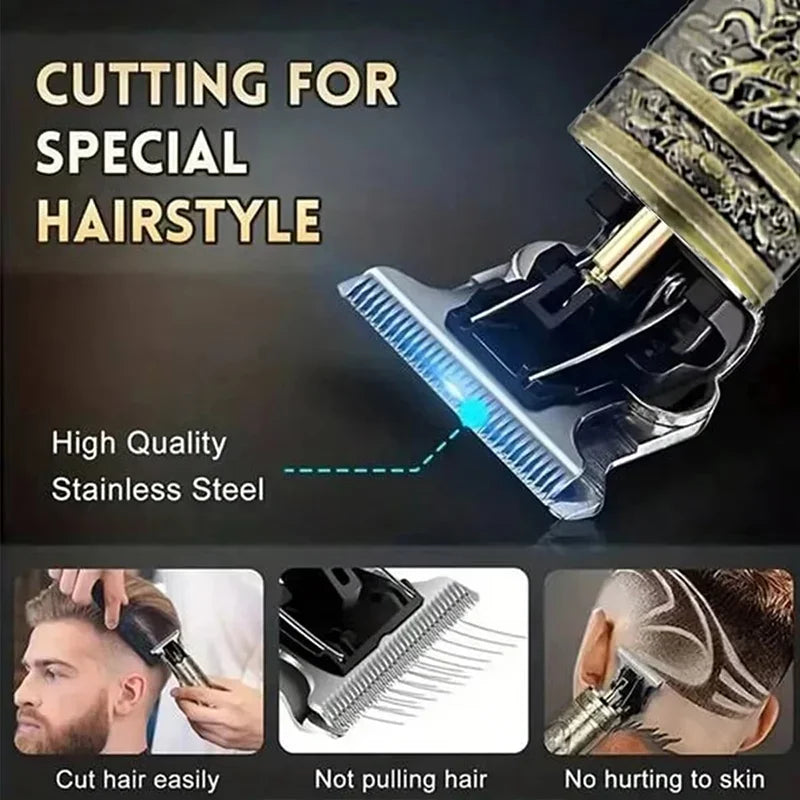¡Nuevo! Cortapelos/accesorios eléctricos T9 |   Afeitadora Profesional USB |   Máquina cortadora de decoloración calva de 0 mm portátil para hombres corte de pelo en casa