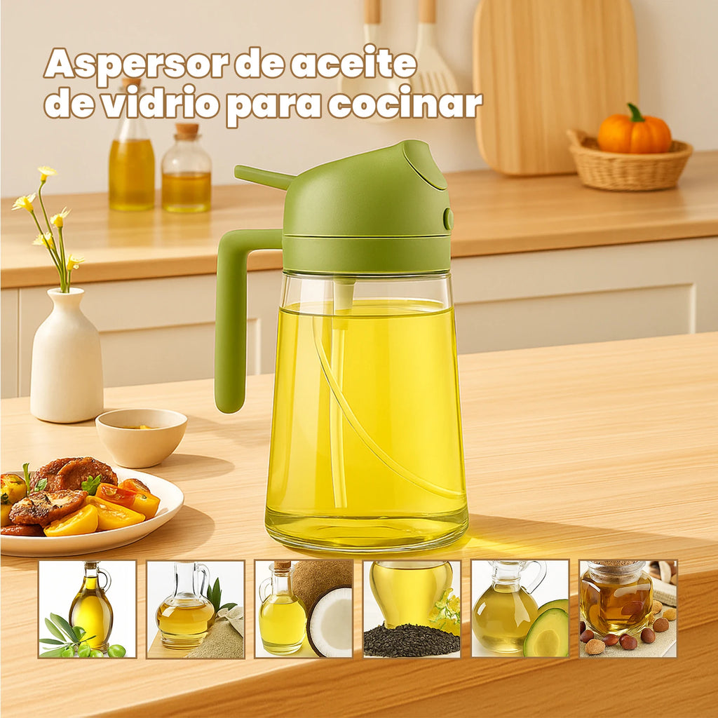 Botella pulverizadora de aceite de oliva para vertido de botella de aceite para cocinar especias de aceite dispensador de Camping con tapa automática agitador de especias