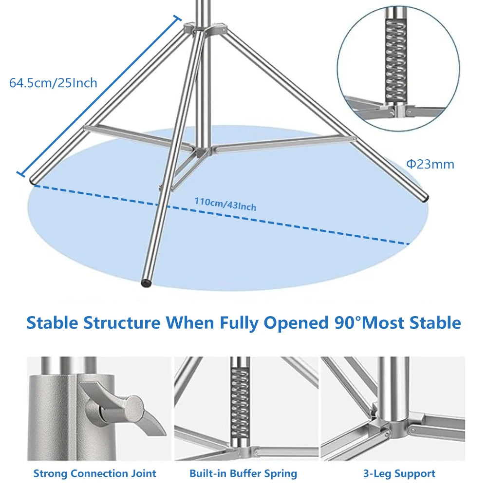 Trípode de 2,9 M, trípode grande súper estable, soporte de luz plegable, marco de elevación, ruedas, Softbox de fotografía, estudio fotográfico de acero inoxidable