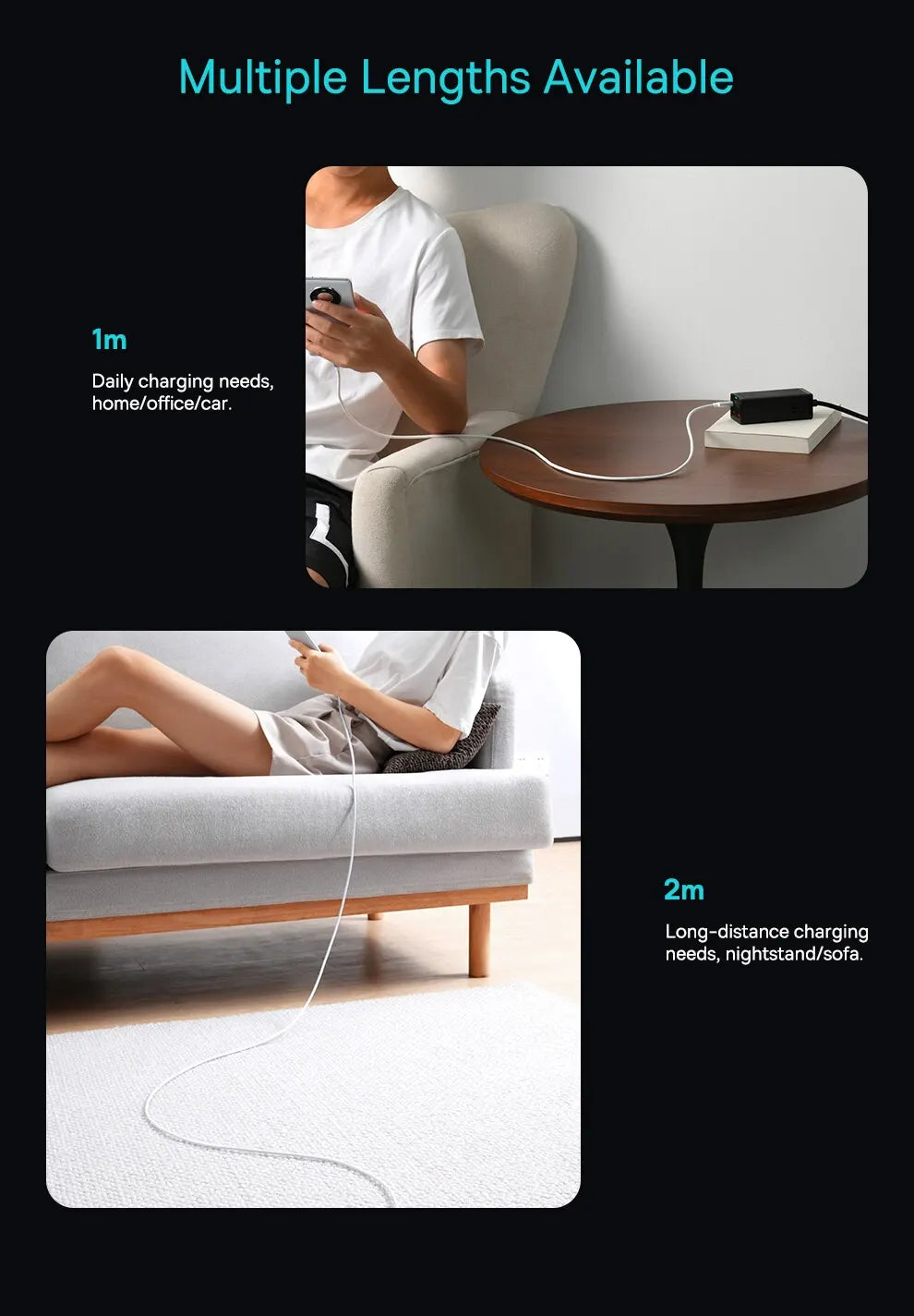 Baseus-Cable USB tipo C de carga rápida, cargador de 100W, PD, para iPhone 16, 15 Plus Pro Max, Macbook, Xiaomi y Samsung