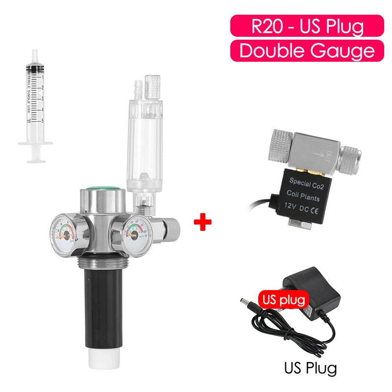 Generador de CO2 para acuario, botella de acero inoxidable de alta presión, cilindro de Gas, accesorios para acuario, 2L/1L