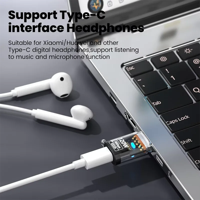 120W OTG USB 3,2 a tipo C adaptador USB hembra a tipo C macho adaptador de carga rápida OTG USB C para iPhone 15 16 Samsung Laptop PC