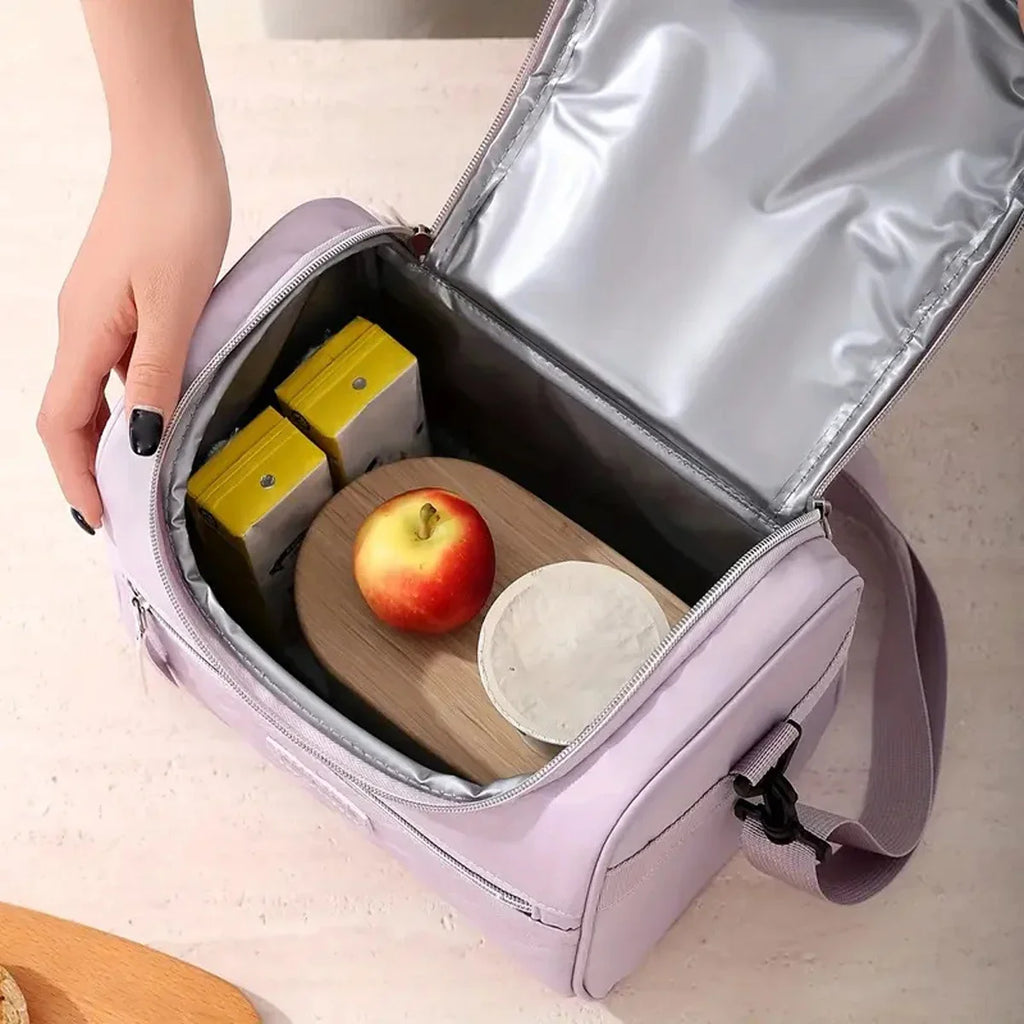 Bolsa de almuerzo portátil, caja térmica para alimentos, duradera, impermeable, nevera de oficina, lonchera con correa para el hombro, bolsa de Picnic para parejas, Unisex