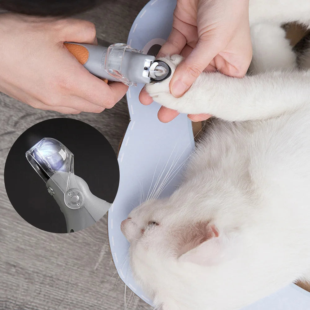Cortauñas para mascotas, cortauñas especiales para perros y gatos con emisión de luz LED, herramienta de aseo para mascotas