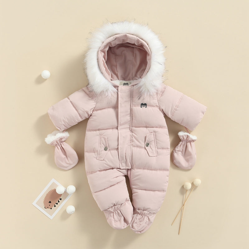 Traje de nieve de invierno para bebé de 0 a 24 meses, mono, abrigo, pelele, prendas de vestir cálidas, mono con capucha para niños y niñas