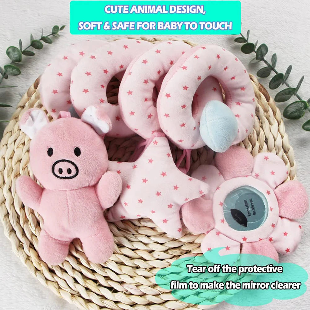 Sonajero de peluche sensorial para bebé, cochecito de juguete, juguetes colgantes móviles musicales, sonajeros móviles para bebés, juegos para recién nacidos de 0 a 6 y 12 meses