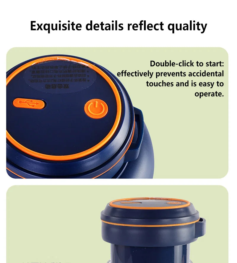Exprimidor de Frutas Portátil Inalámbrico de 1300 ml, Recargable, Pequeño, para Alimentos Complementarios, Hielo Picado, Multifuncional, para el Hogar, 2026