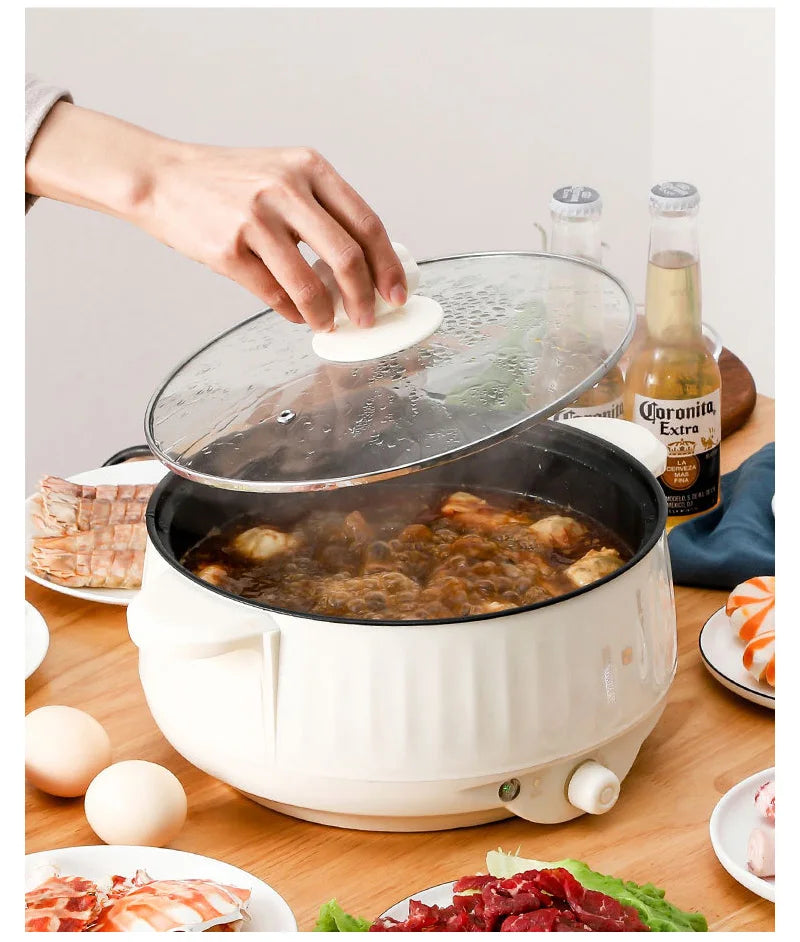Olla eléctrica de una o doble capa de 1.7L, olla antiadherente para el hogar, olla de arroz, utensilios para cocinar