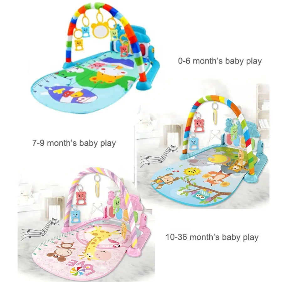 Tapete de juego para bebé, alfombra de actividades para gatear en gimnasio, juguetes para regalo de 0 a 12 meses, tapete de juego infantil, estante de música para niños pequeños, alfombra con teclado de Piano
