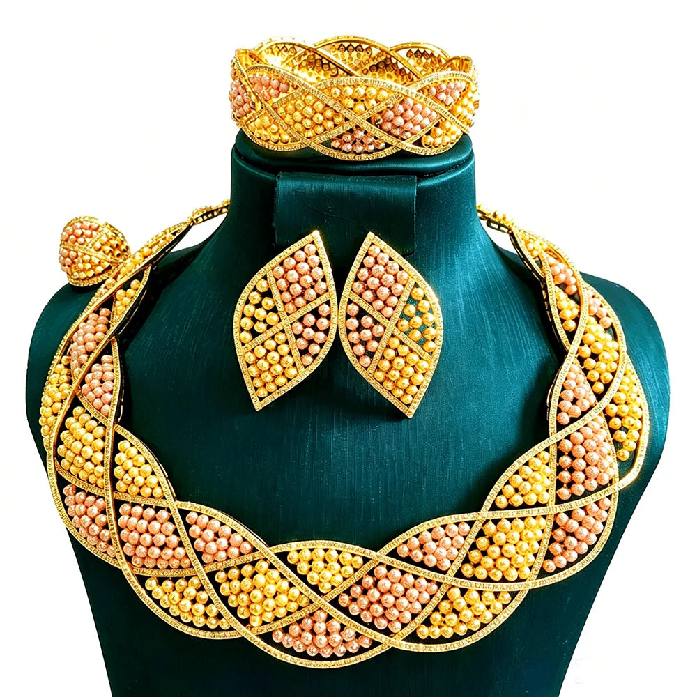 Conjunto de joyería africana de 4 piezas para mujer, para fiesta de boda, circonia cúbica, moderno, romántico, Missvikki, lujo, Dubái, nupcial