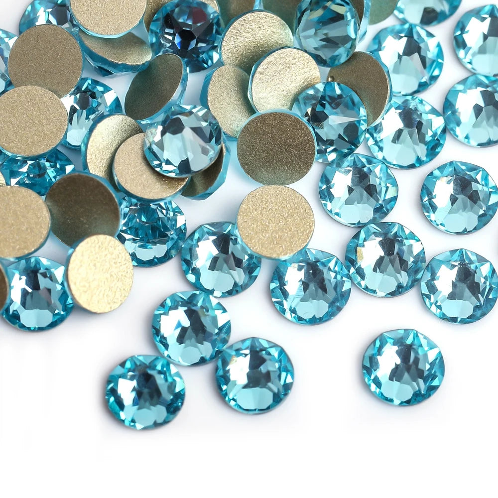 VC 2088-diamantes de imitación para decoración de uñas, 16 caras de corte, cristales brillantes, ss10-30 Strass 8Big + 8Small, sin fijación térmica