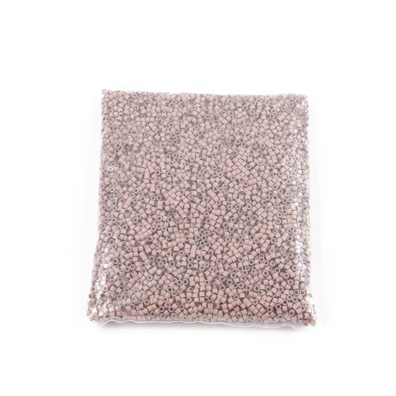10.000 unids/bolsa extensiones de cabello Micro anillos cuentas enlaces 4,0*2,0*3,0mm cuentas forradas de silicona para herramientas de extensiones de cabello humano