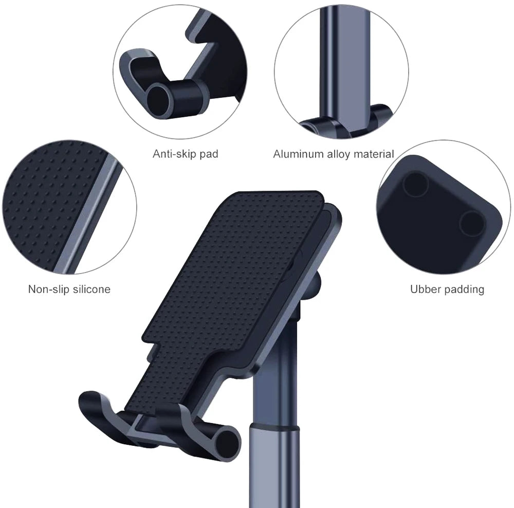 Soporte de escritorio para teléfono inteligente, soporte plegable para tableta, iPhone, iPad, Samsung, Huawei y Xiaomi
