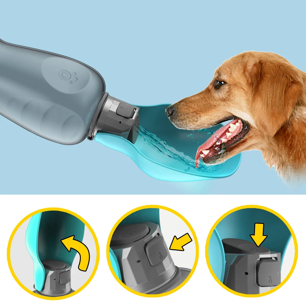 Botella de Agua Plegable para Mascotas, 800 ml, a Prueba de Fugas, Dispensador de Agua Portátil para Perros Pequeños, Gatos, Paseos al Aire Libre, Bebedero para Cachorros