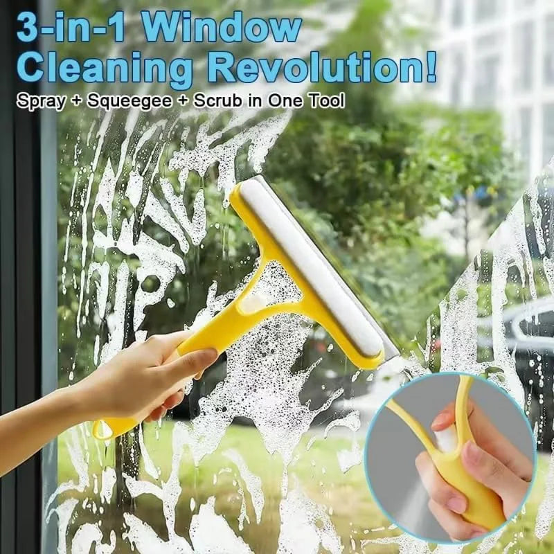 Limpiador de Vidrios Multiusos 3 en 1 con Rociador para Azulejos, Paredes de Ducha, Espejos, Baños, Ventanas de Automóviles, Uso Doméstico