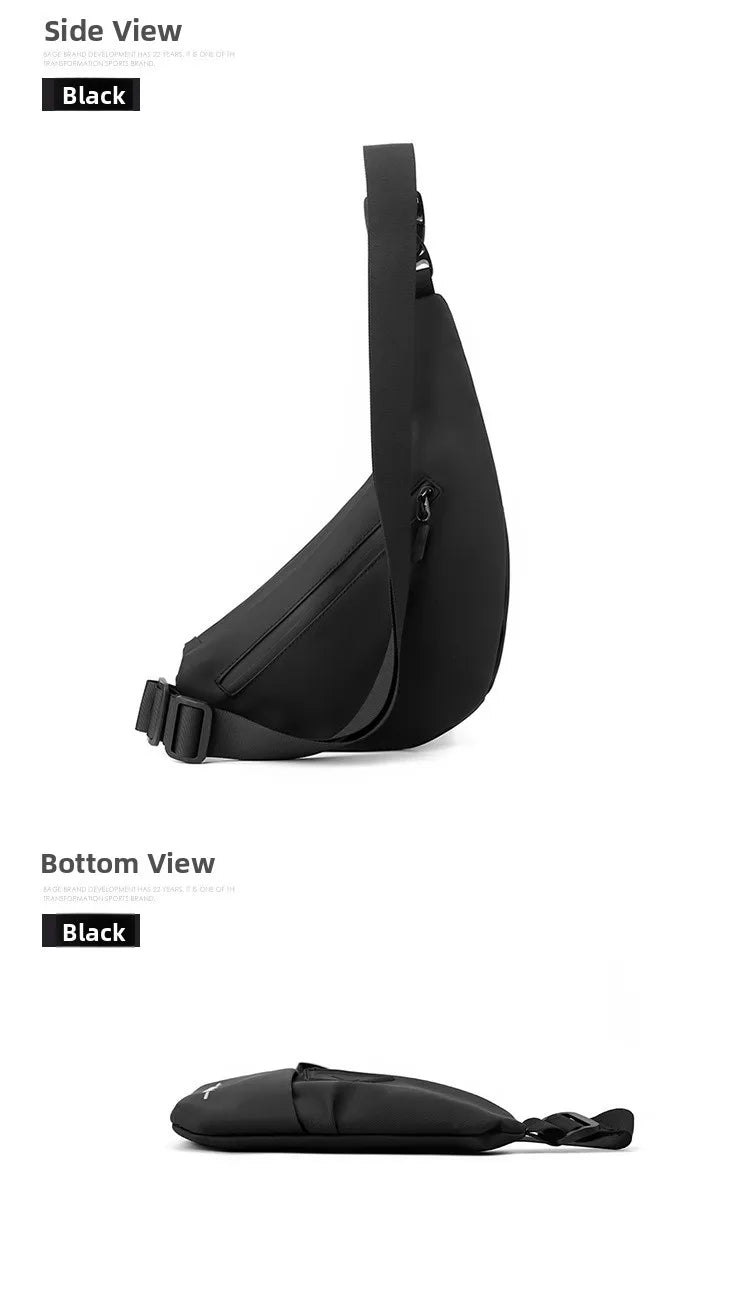 Bolso de Pecho Impermeable para Hombre, Bandolera, Mochila para Viajes Diarios, Membrana de Cuero Resistente a Salpicaduras, Ideal para Viajes Casuales