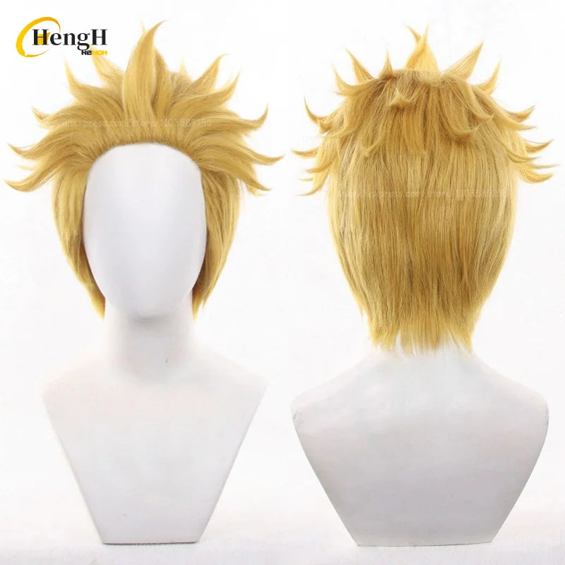 En stock Anime Zanka Guita Enji ‌   Pelucas de Cosplay Rudo Amo Li Glaze, pelo sintético resistente al calor, pelucas para fiesta de Halloween + gorro de peluca