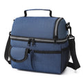 Bolsa térmica para el almuerzo, bolsa térmica de doble capa para acampar, hacer senderismo, viajar, picnic, nevera portátil con doble compartimento