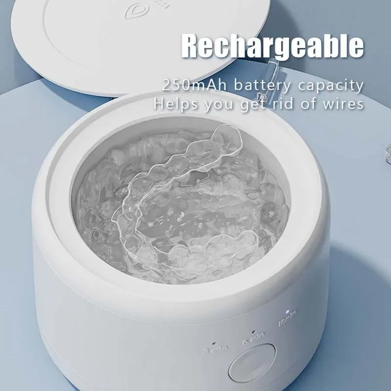 Caja Limpiadora de Aparatos Eléctricos 2026, Caja de Limpieza Multifuncional para Retenedores Invisibles, Máquina de Limpieza de Dentaduras, Limpiador de Joyas y Ortodoncia