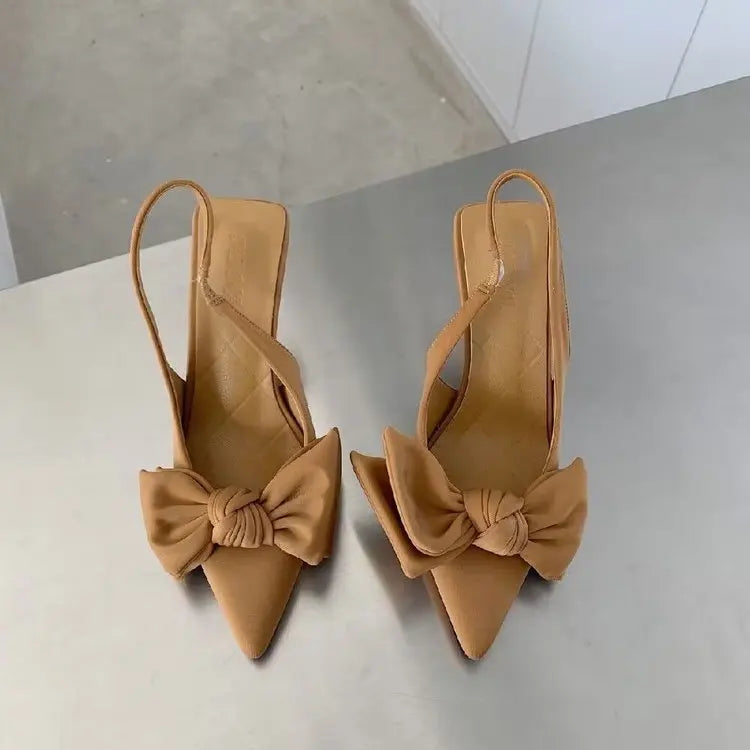 Zapatos cómodos para mujer, sandalias con tacones de aguja, pajarita, traje de verano para mujer, color morado, talla grande, nuevas niñas, puntiagudos bajos, altos, negros grandes