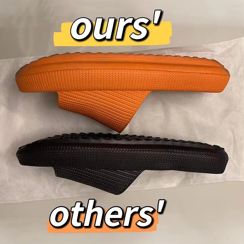 Zapatillas de nube con plataforma gruesa para mujer, sandalias deslizantes con almohada de suela blanda Eva para interior del hogar, chanclas de playa antideslizantes de verano 2025