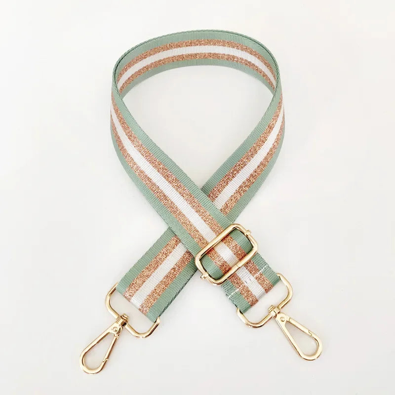 Correa de Hombro Universal para Bolso con Rayas, Correa de Repuesto Ajustable para Llevar Cruzado con Cierre Metálico, Accesorios Multicolor para Bolsos