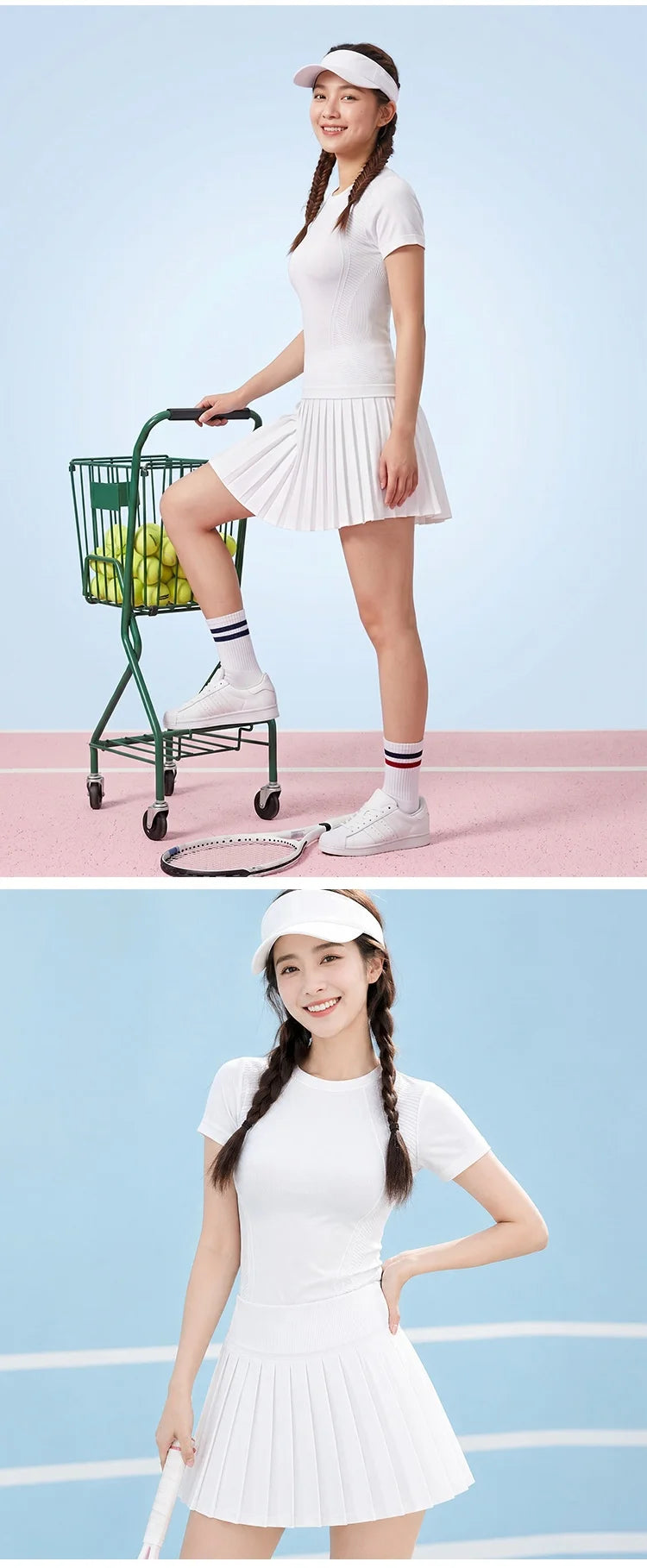 Conjunto de Falda de Tenis y Golf de Malla Transpirable sin Costuras, Ropa Deportiva de Secado Rápido para Exteriores, Primav...