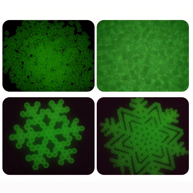 Cuentas fusibles que brillan en la oscuridad: 500 piezas, colores blancos, cuentas de planchado de 5 mm para joyería y manualidades DIY